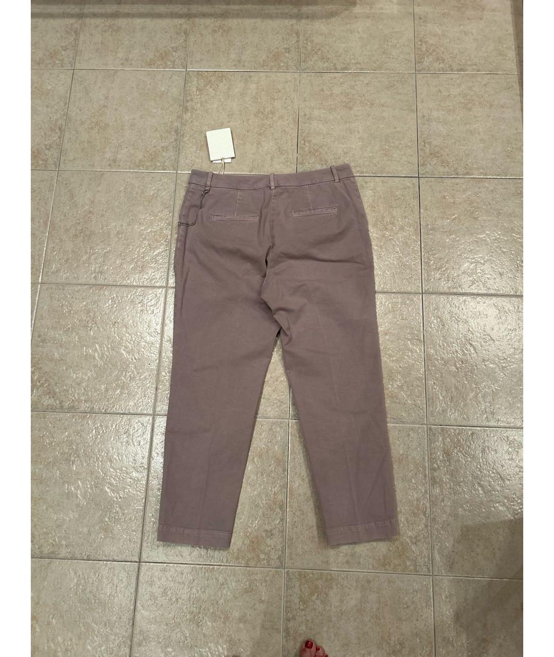 PESERICO Бежевые хлопковые прямые брюки, фото 2