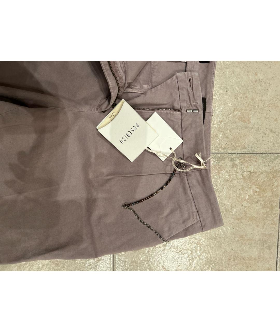 PESERICO Бежевые хлопковые прямые брюки, фото 7