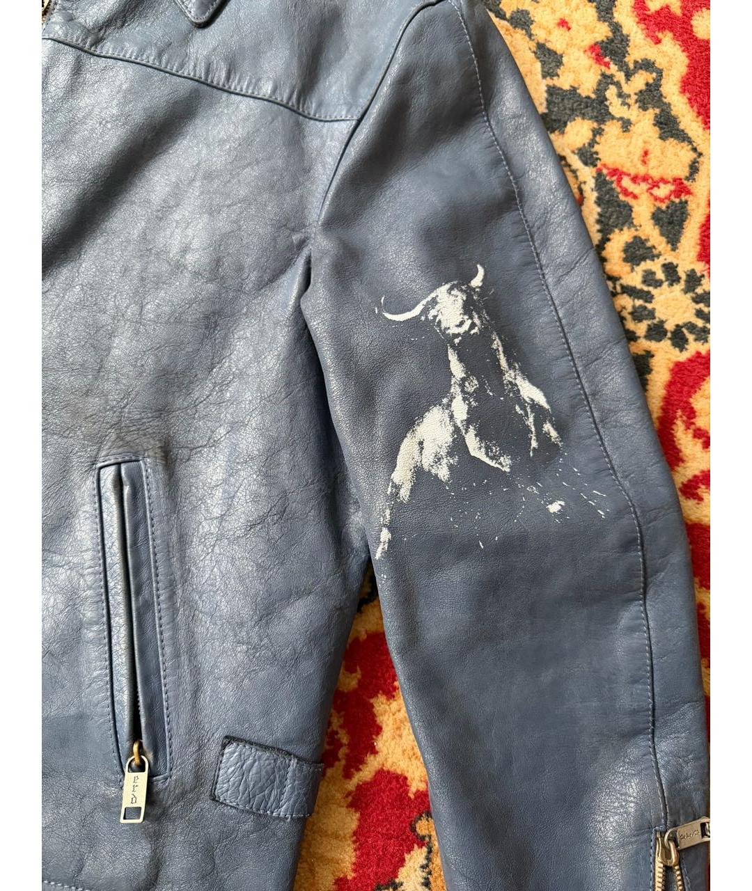 Enfants Riches Déprimés Темно-синяя кожаная куртка, фото 5