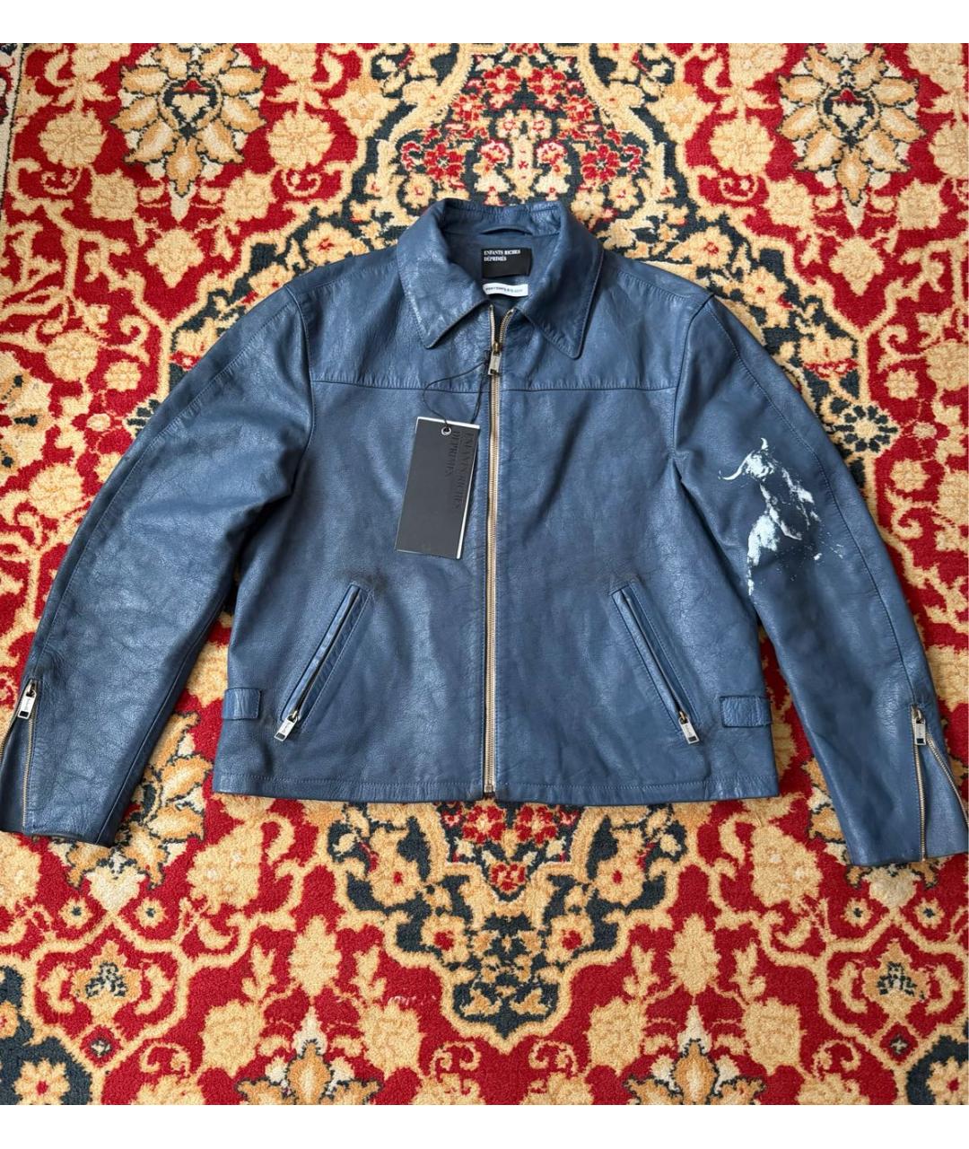 Enfants Riches Déprimés Темно-синяя кожаная куртка, фото 8