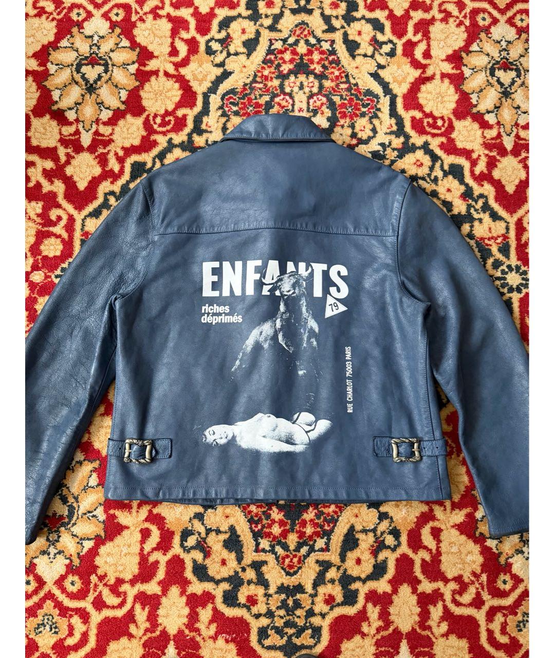 Enfants Riches Déprimés Темно-синяя кожаная куртка, фото 2