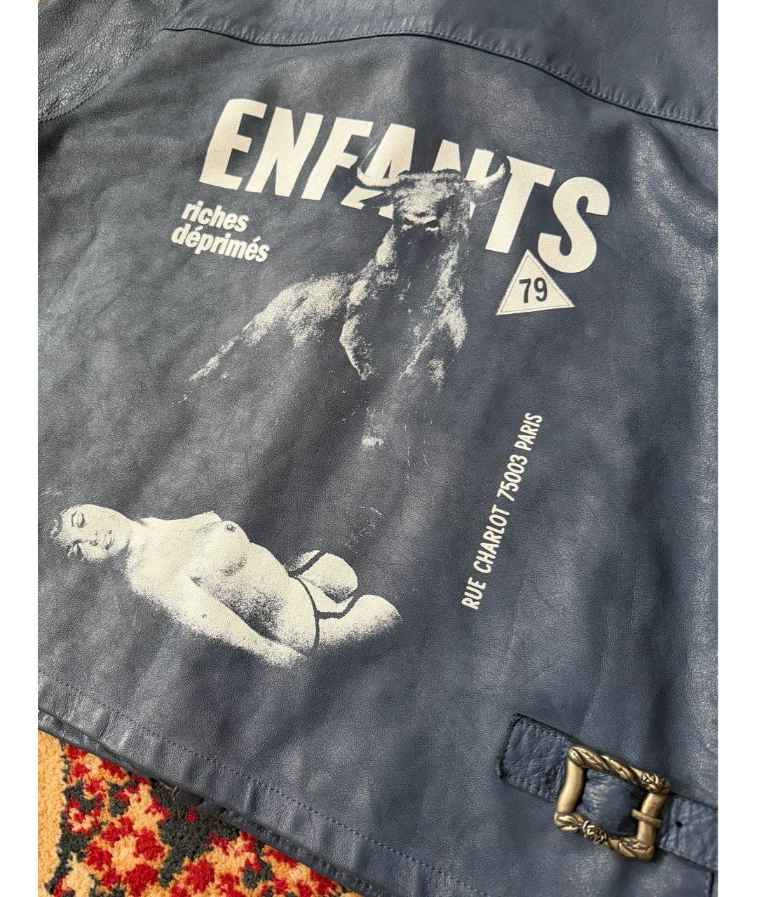 Enfants Riches Déprimés Темно-синяя кожаная куртка, фото 4