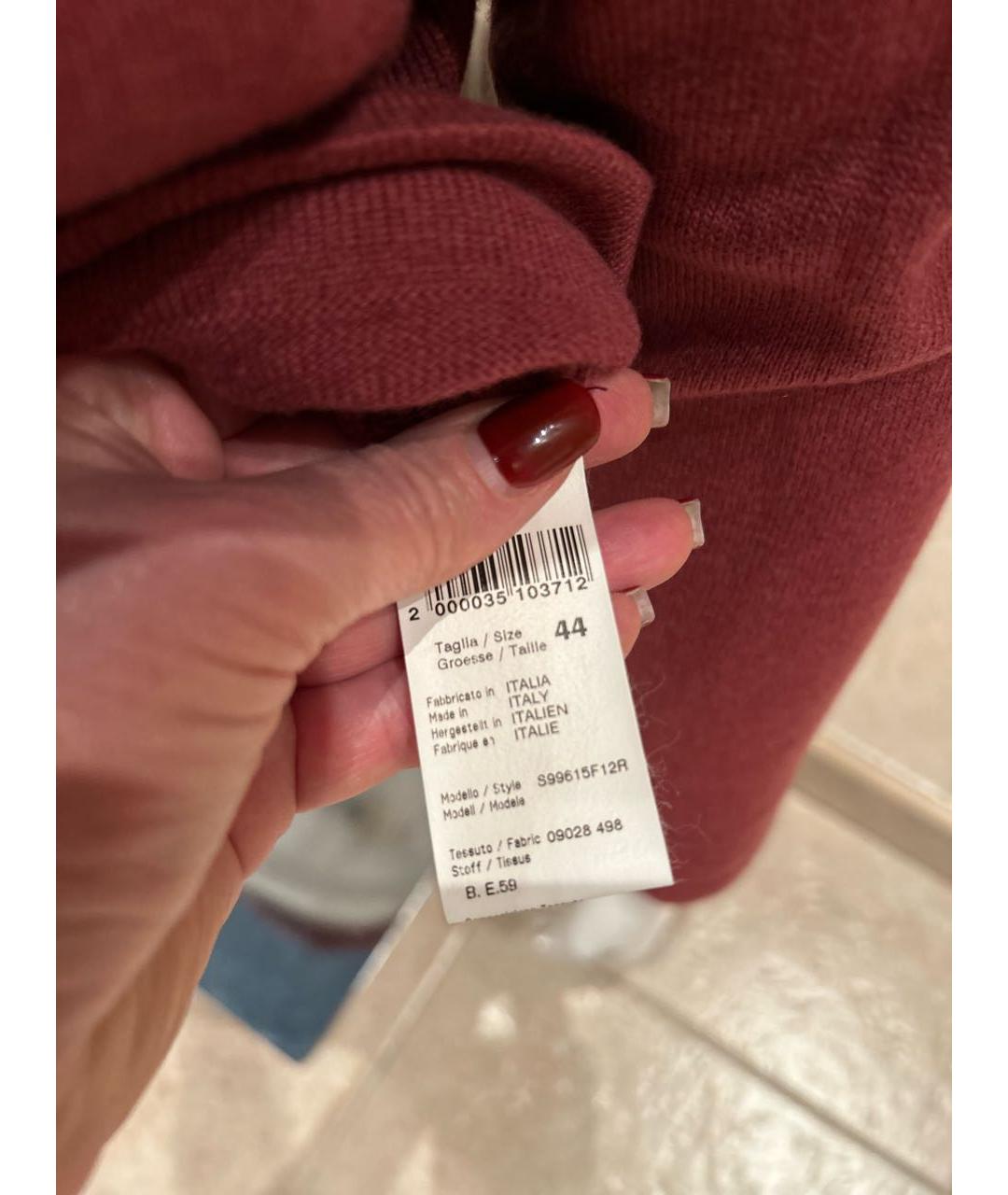 PESERICO Бордовый шерстяной джемпер / свитер, фото 6