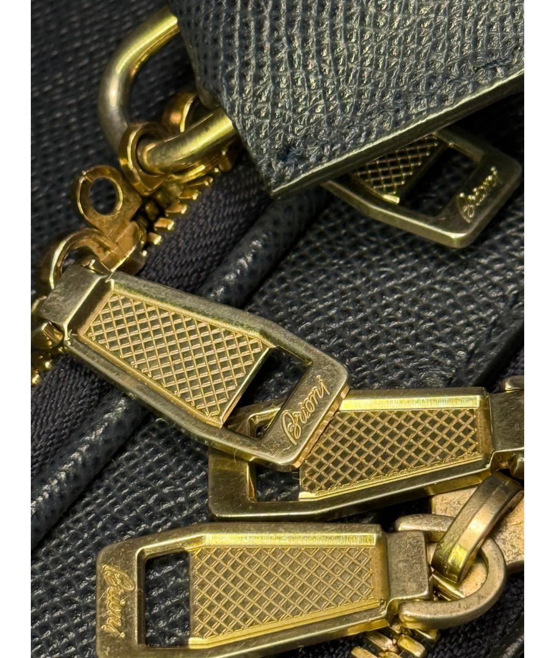 BRIONI Темно-синий кожаный чемодан, фото 8