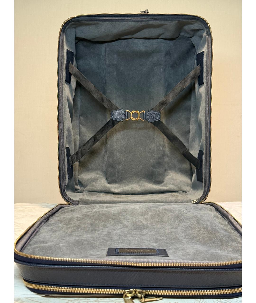 BRIONI Темно-синий кожаный чемодан, фото 4