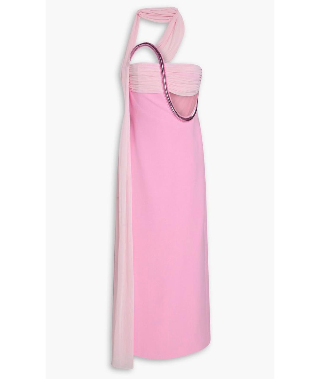 DAVID KOMA Розовое вискозное коктейльное платье, фото 4
