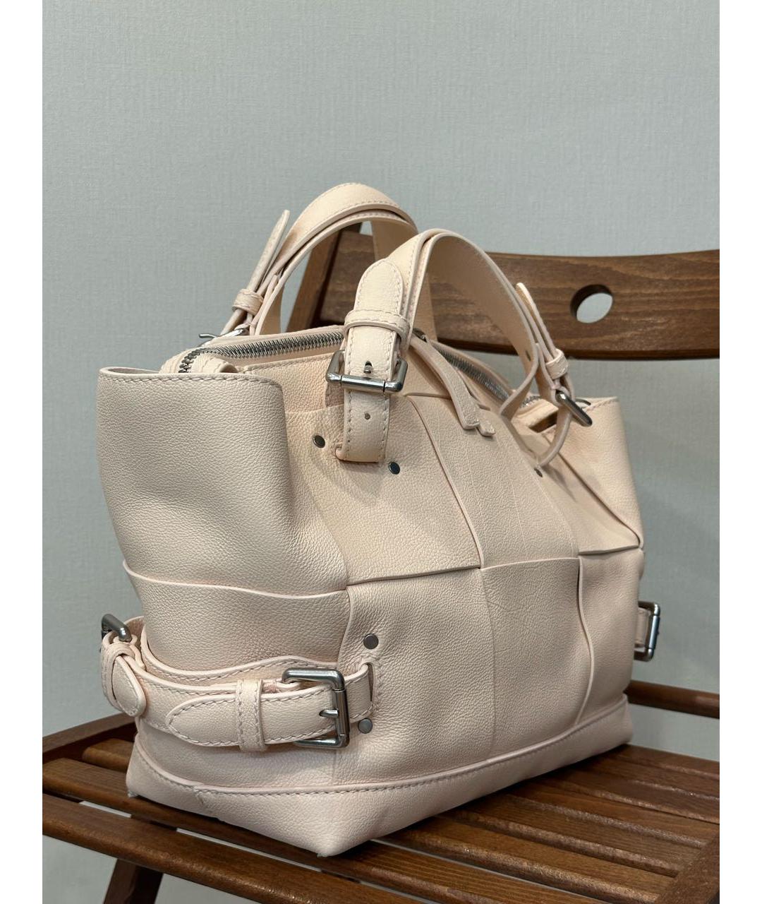 BOTTEGA VENETA Бежевая кожаная сумка тоут, фото 3