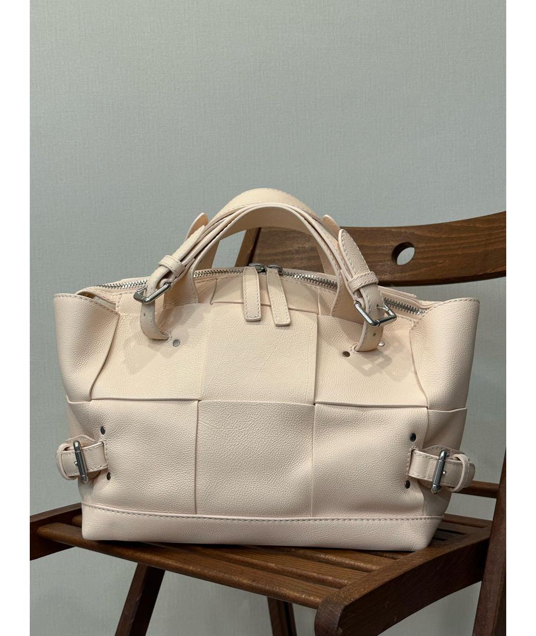 BOTTEGA VENETA Бежевая кожаная сумка тоут, фото 2