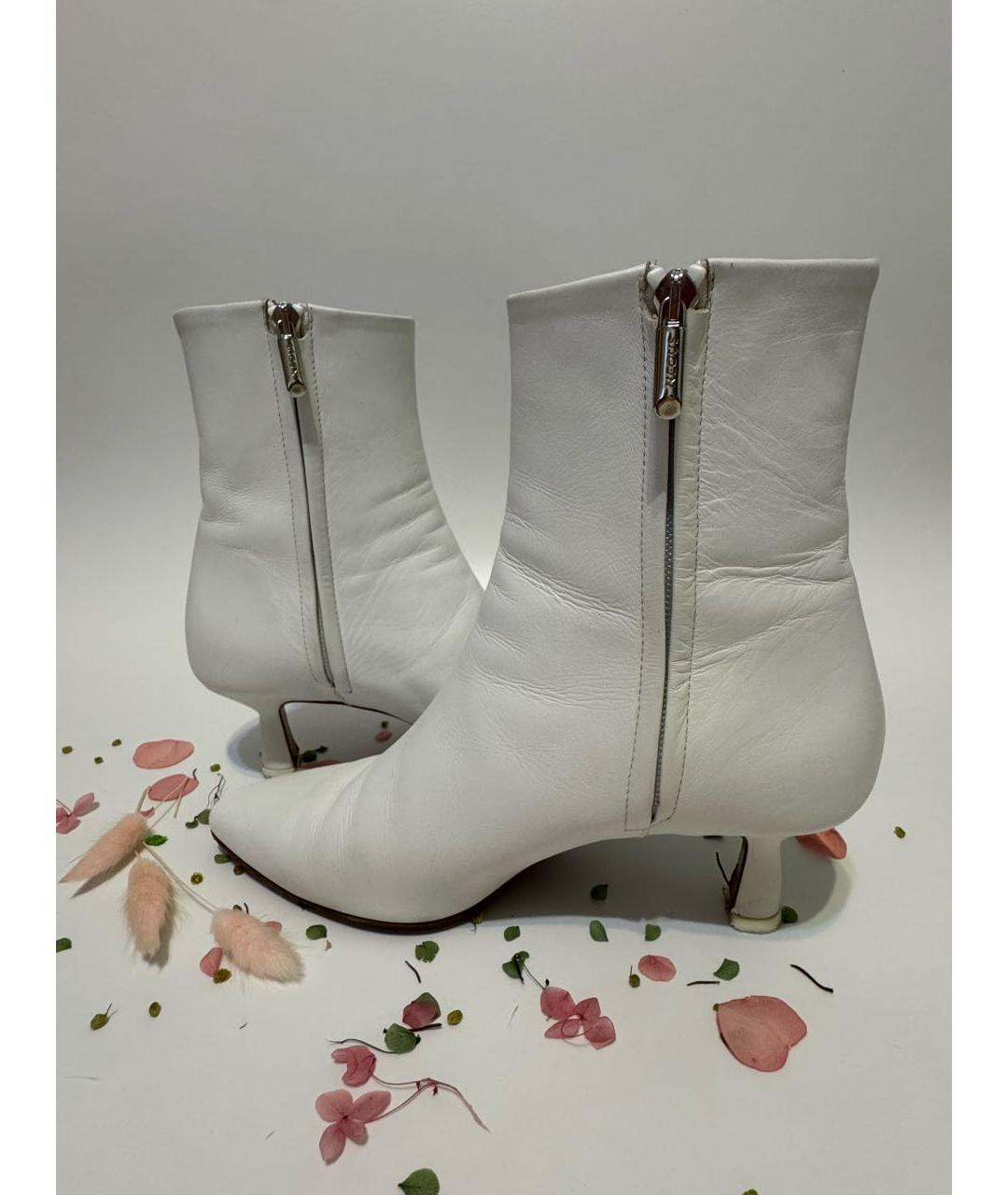 NEOUS Белые кожаные ботильоны, фото 3