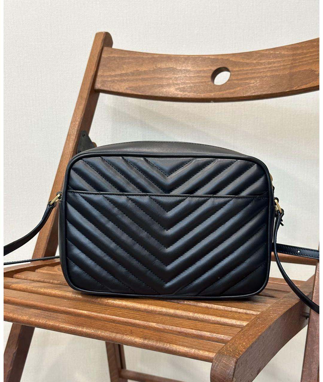 SAINT LAURENT Черная кожаная сумка через плечо, фото 3