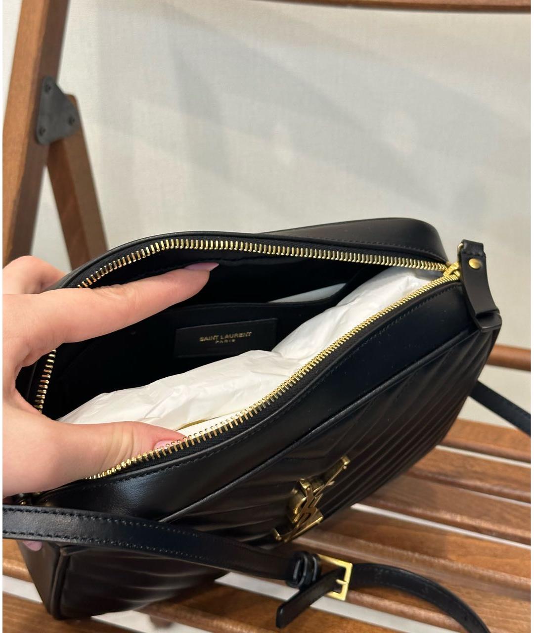 SAINT LAURENT Черная кожаная сумка через плечо, фото 4