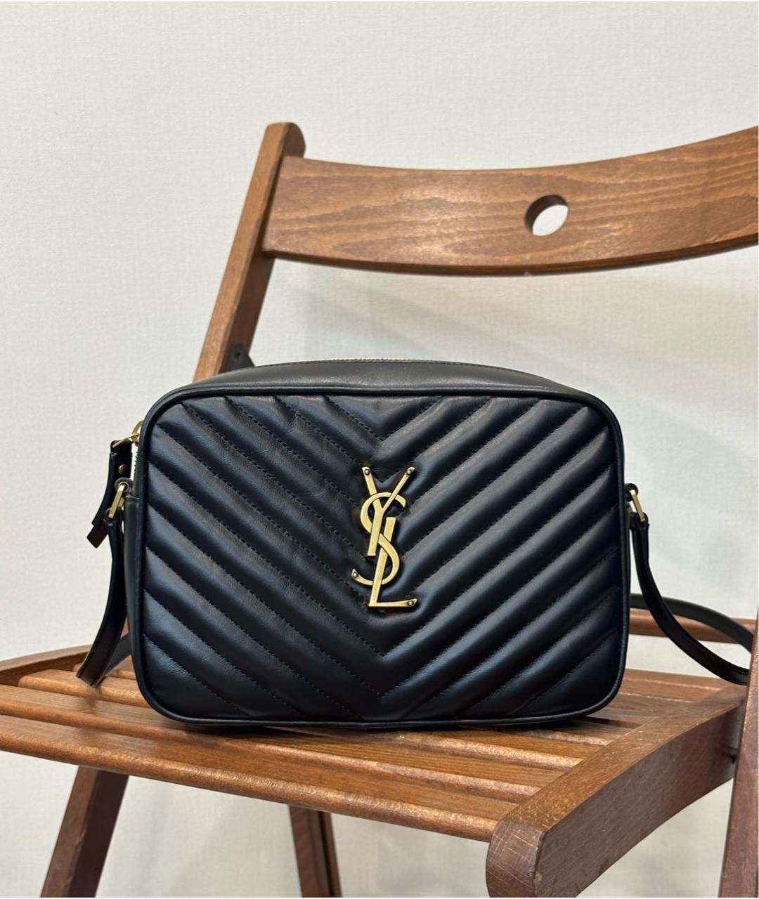 SAINT LAURENT Черная кожаная сумка через плечо, фото 5