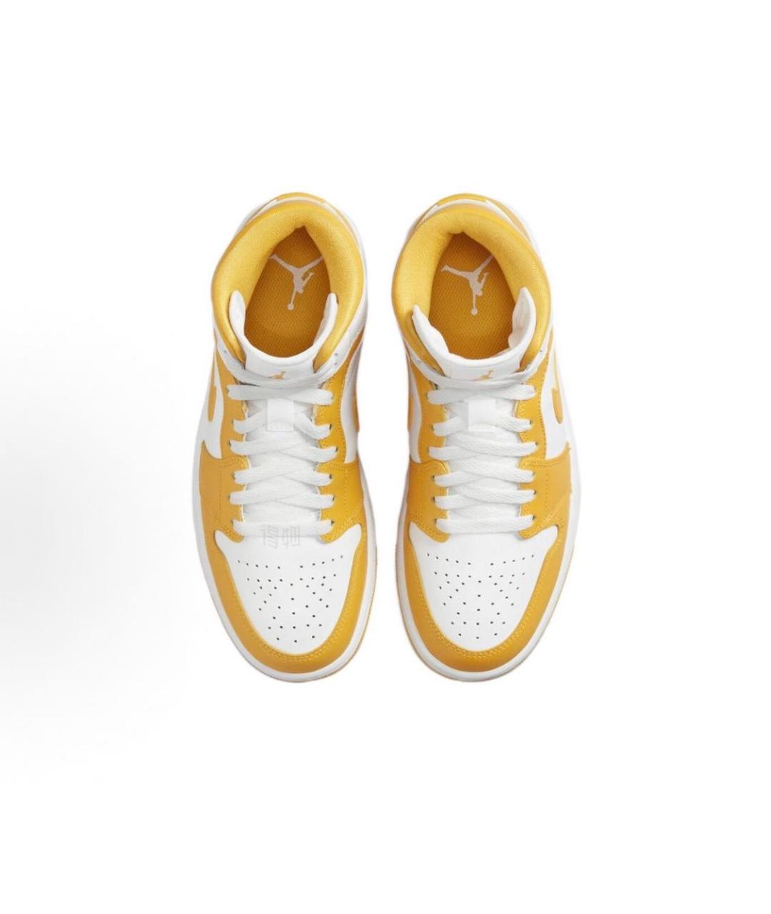 JORDAN Желтые кожаные кроссовки, фото 3