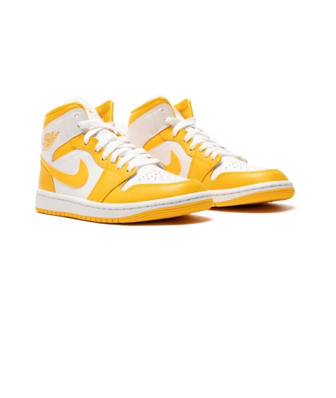JORDAN Желтые кожаные кроссовки, фото 2
