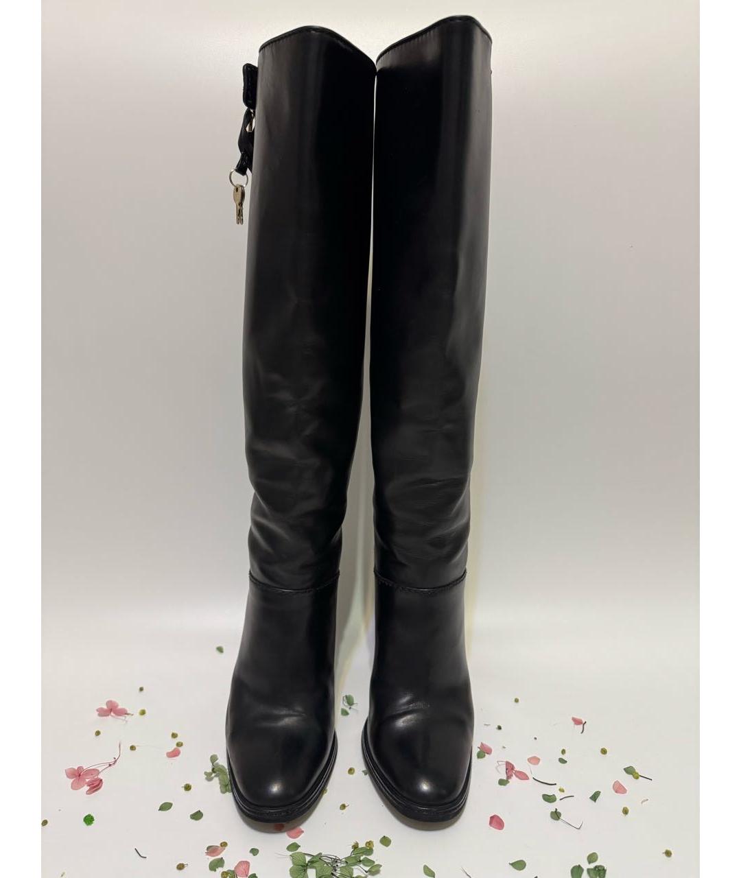 DOLCE&GABBANA Черные кожаные сапоги, фото 2