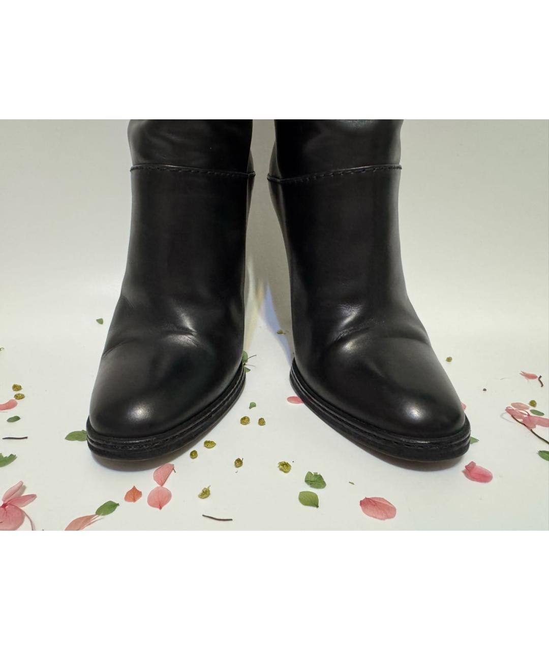 DOLCE&GABBANA Черные кожаные сапоги, фото 3