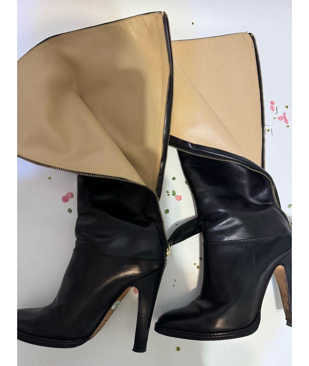 DOLCE&GABBANA Черные кожаные сапоги, фото 8