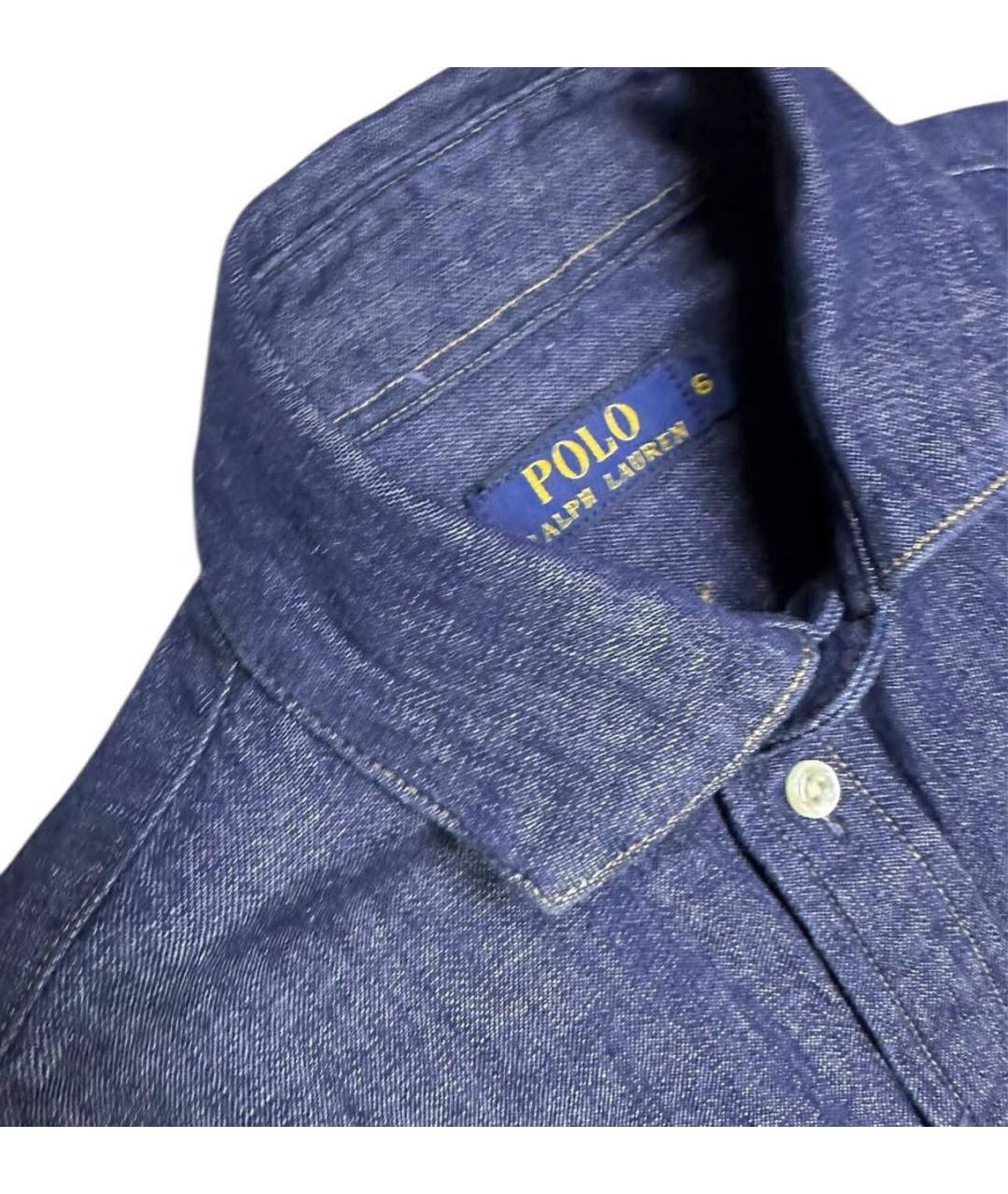 POLO RALPH LAUREN Синее деним повседневное платье, фото 4