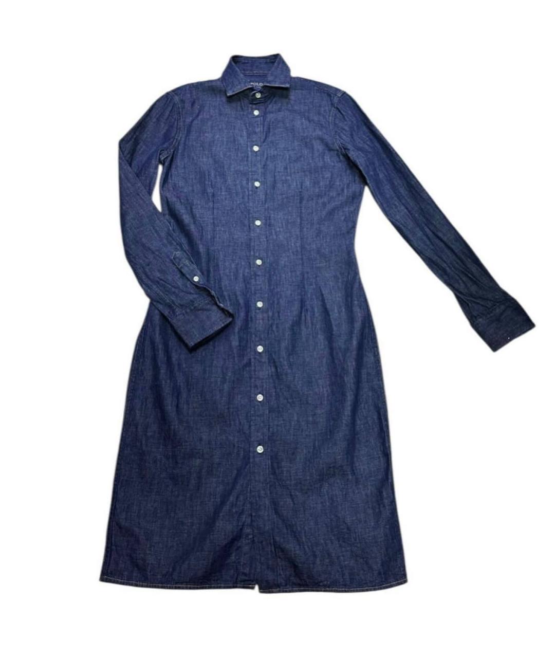 POLO RALPH LAUREN Синее деним повседневное платье, фото 5