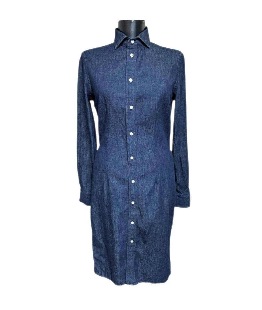 POLO RALPH LAUREN Синее деним повседневное платье, фото 7