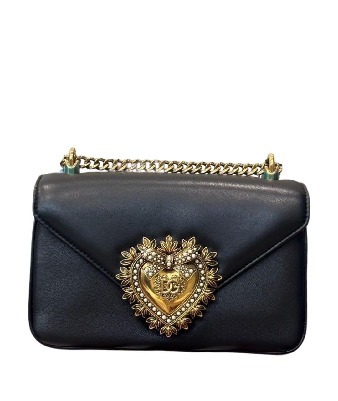 DOLCE&GABBANA Черная кожаная сумка через плечо, фото 1