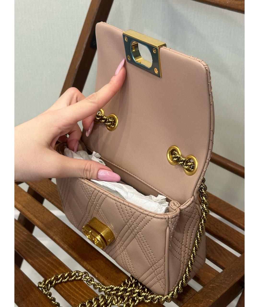 VALENTINO Розовая кожаная сумка через плечо, фото 4