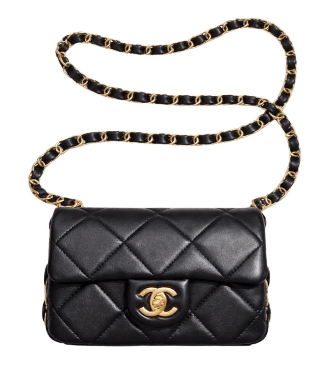 CHANEL Черная кожаная сумка через плечо, фото 1