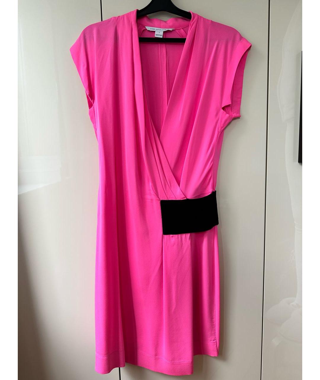 DIANE VON FURSTENBERG Фуксия коктейльное платье, фото 5