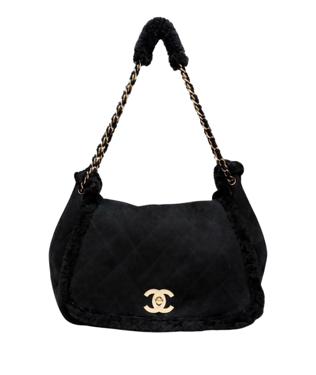 CHANEL Черная замшевая сумка через плечо, фото 1