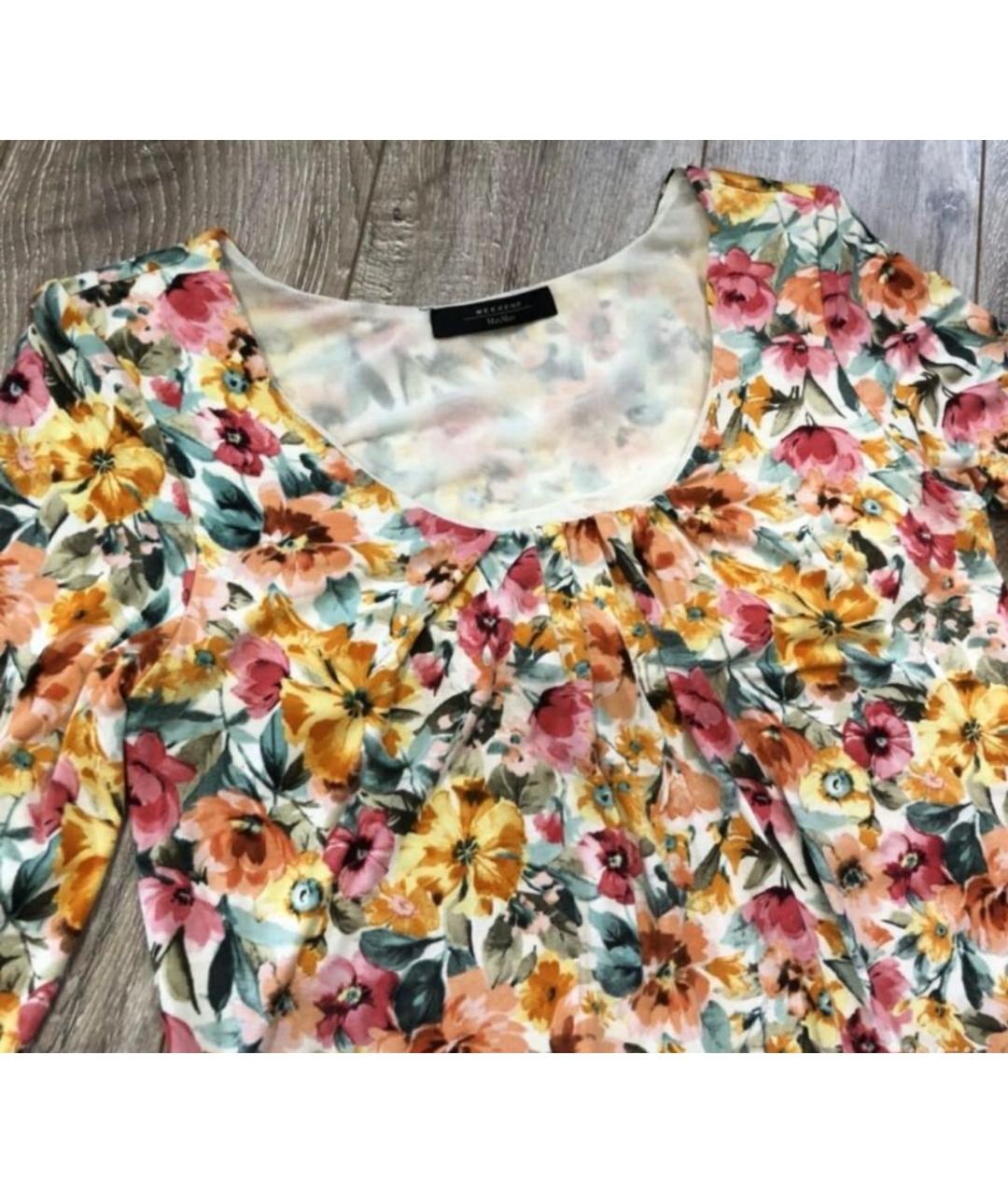 WEEKEND MAX MARA Оранжевое вискозное повседневное платье, фото 3