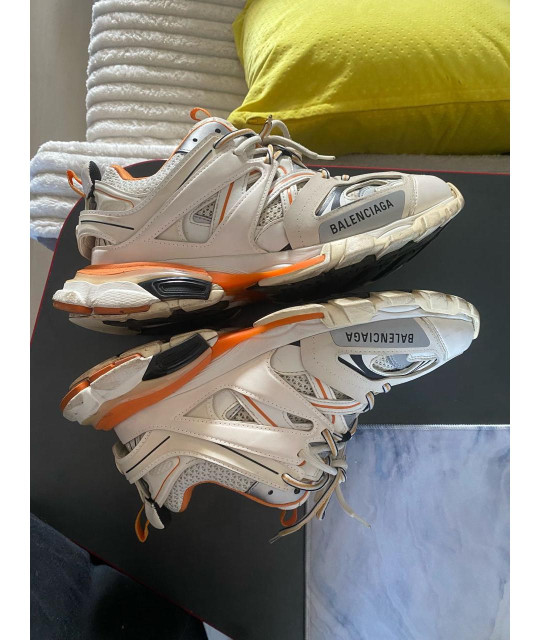 BALENCIAGA Белые текстильные низкие кроссовки / кеды, фото 8