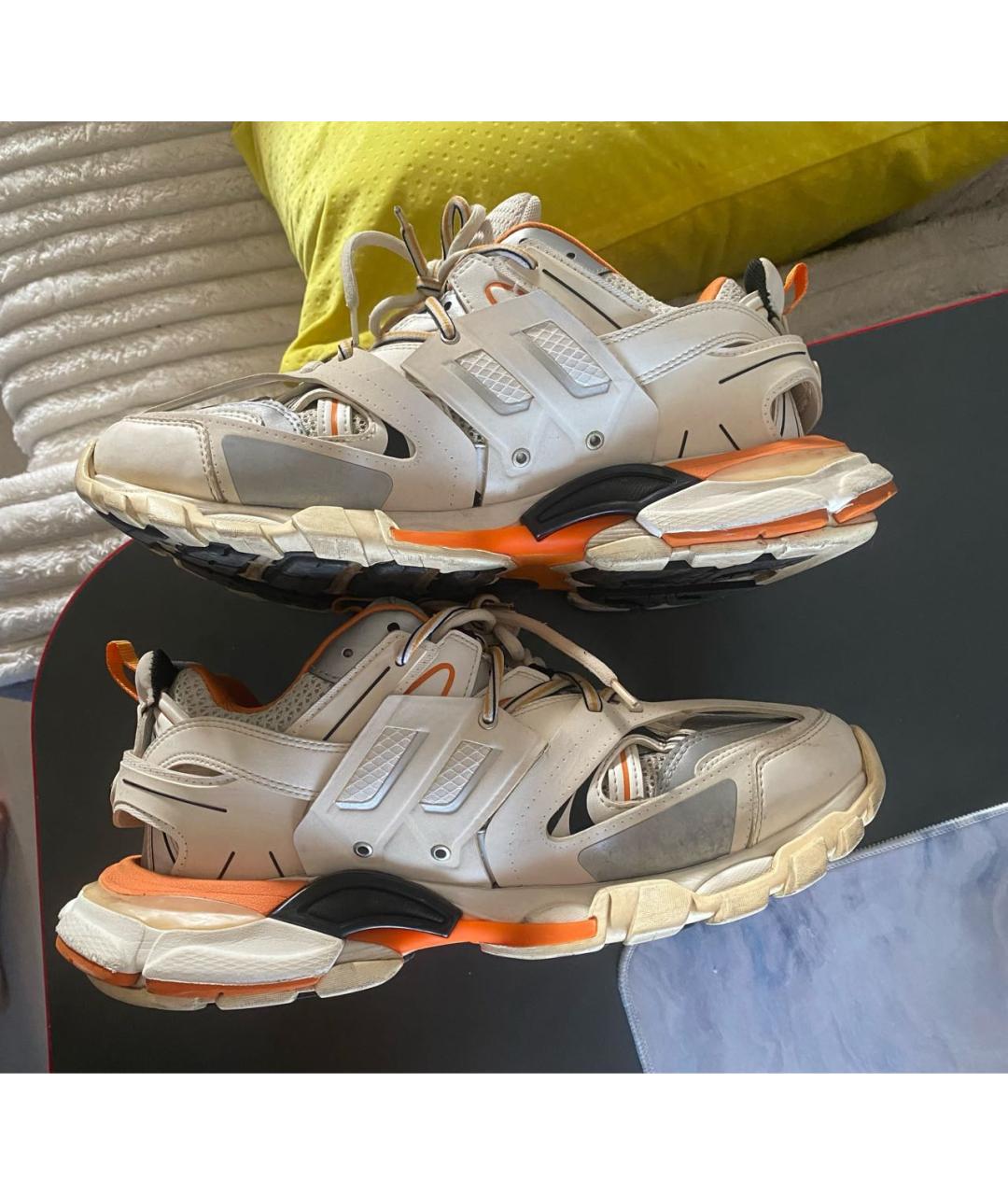 BALENCIAGA Белые текстильные низкие кроссовки / кеды, фото 3