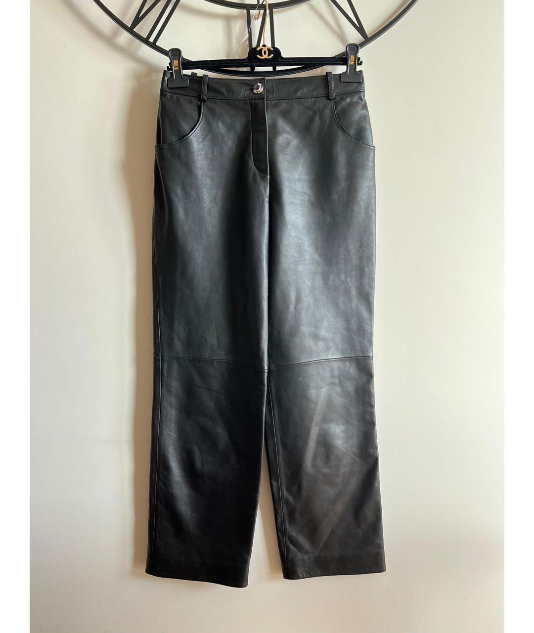 CHANEL Черные кожаные бриджи, фото 8