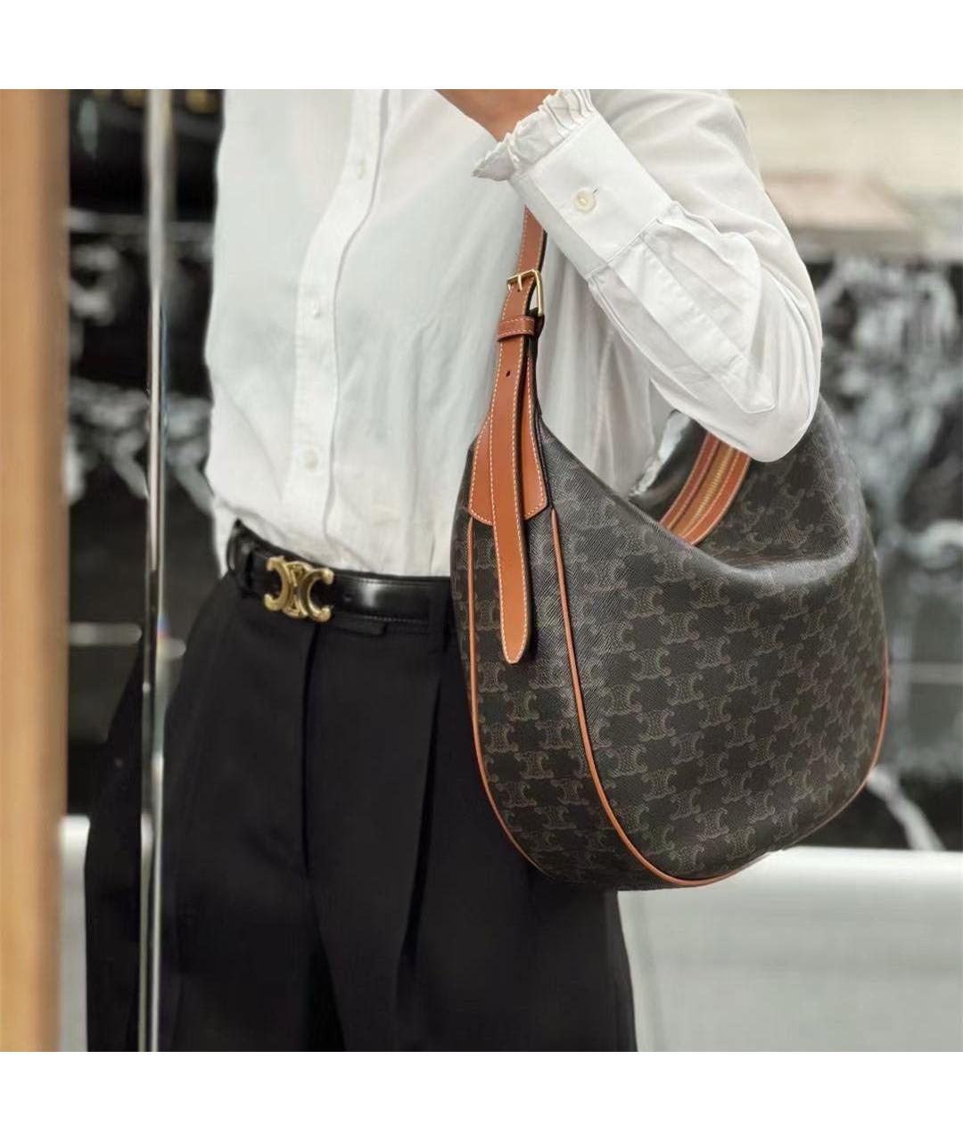 CELINE Коричневая сумка через плечо, фото 6