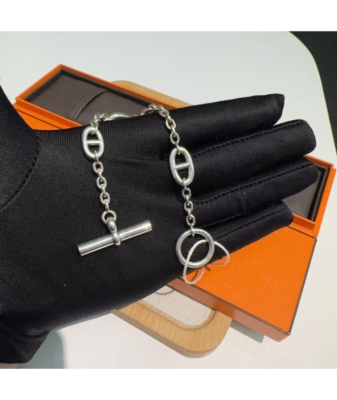 HERMES Серебрянный серебряный браслет, фото 4