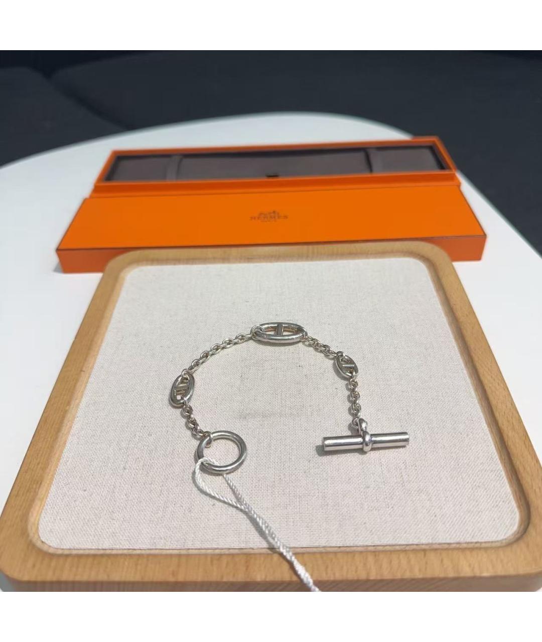 HERMES Серебрянный серебряный браслет, фото 6