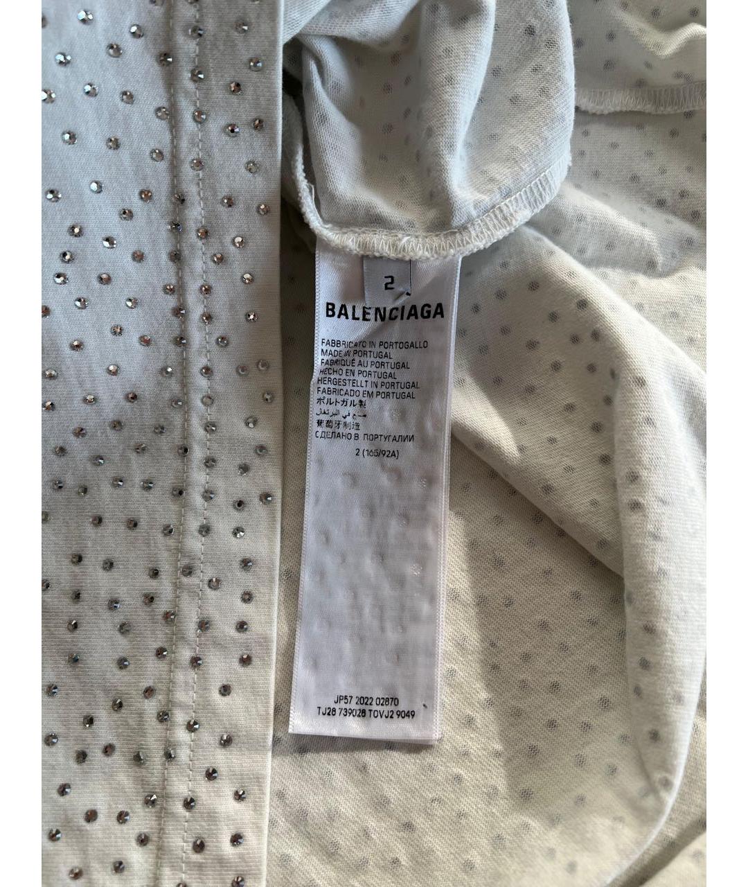 BALENCIAGA Белая футболка, фото 5