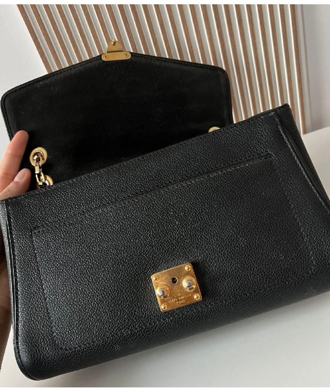 LOUIS VUITTON Черная кожаная сумка с короткими ручками, фото 4