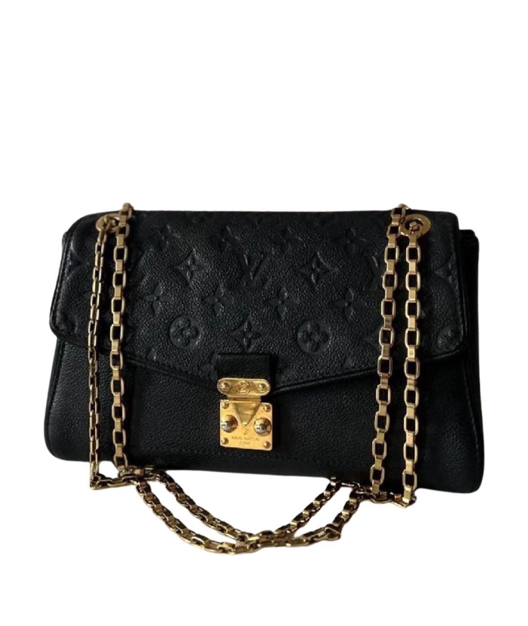 LOUIS VUITTON Черная кожаная сумка с короткими ручками, фото 1