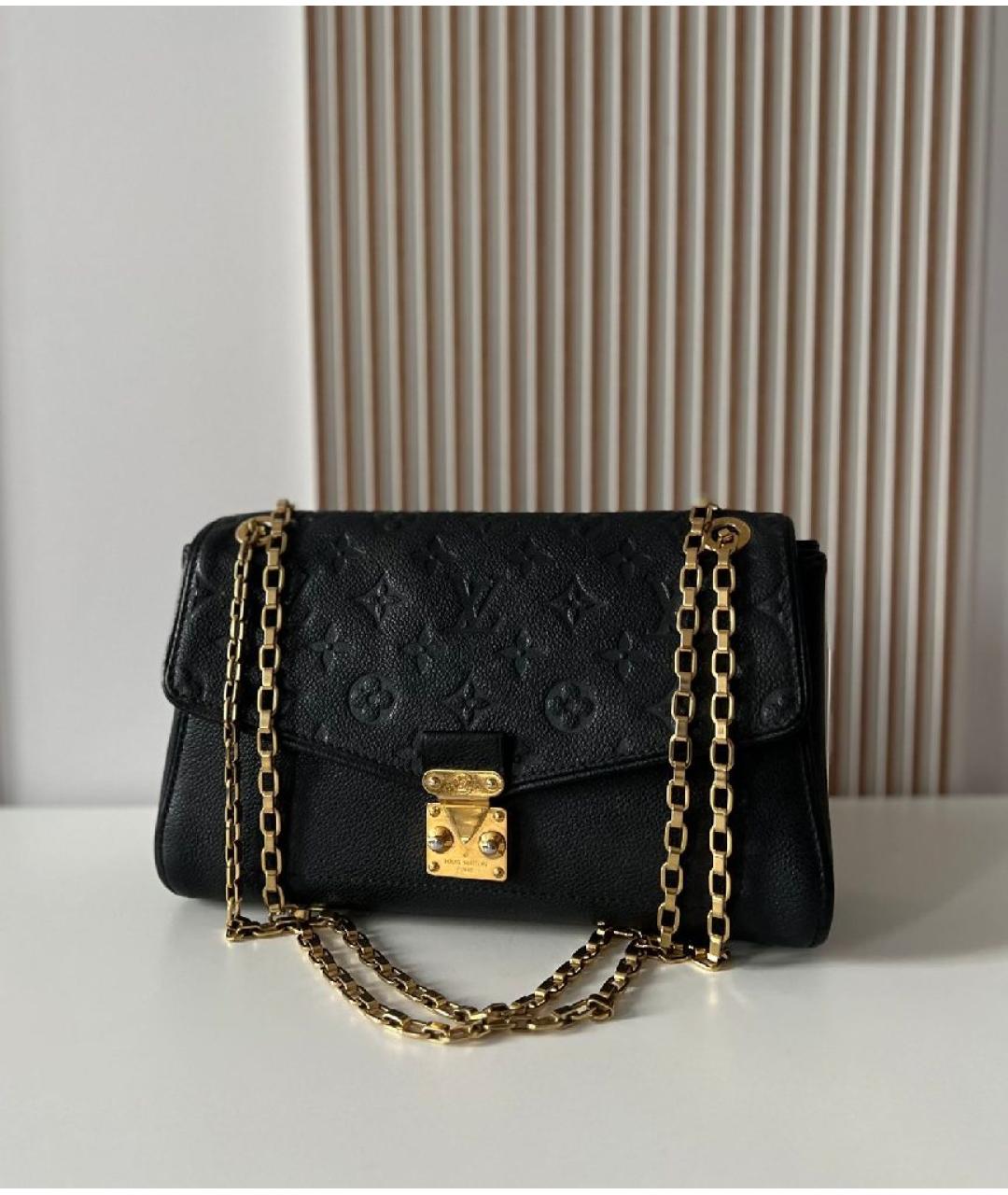 LOUIS VUITTON Черная кожаная сумка с короткими ручками, фото 8