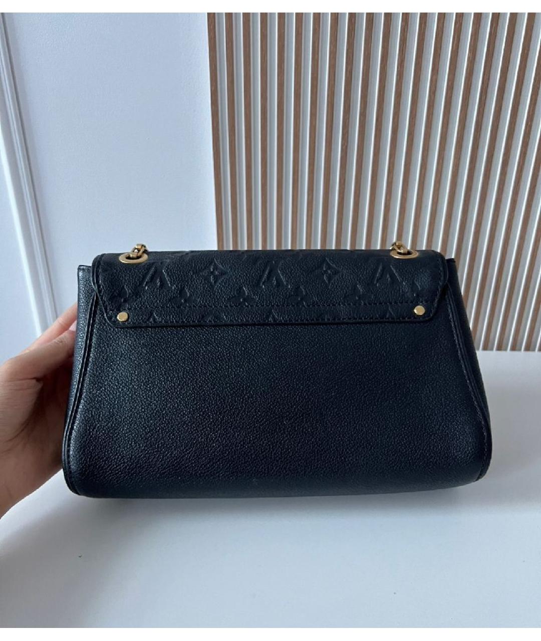 LOUIS VUITTON Черная кожаная сумка с короткими ручками, фото 2