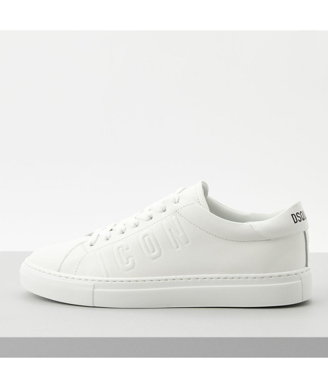 DSQUARED2 Белые кожаные кеды, фото 9