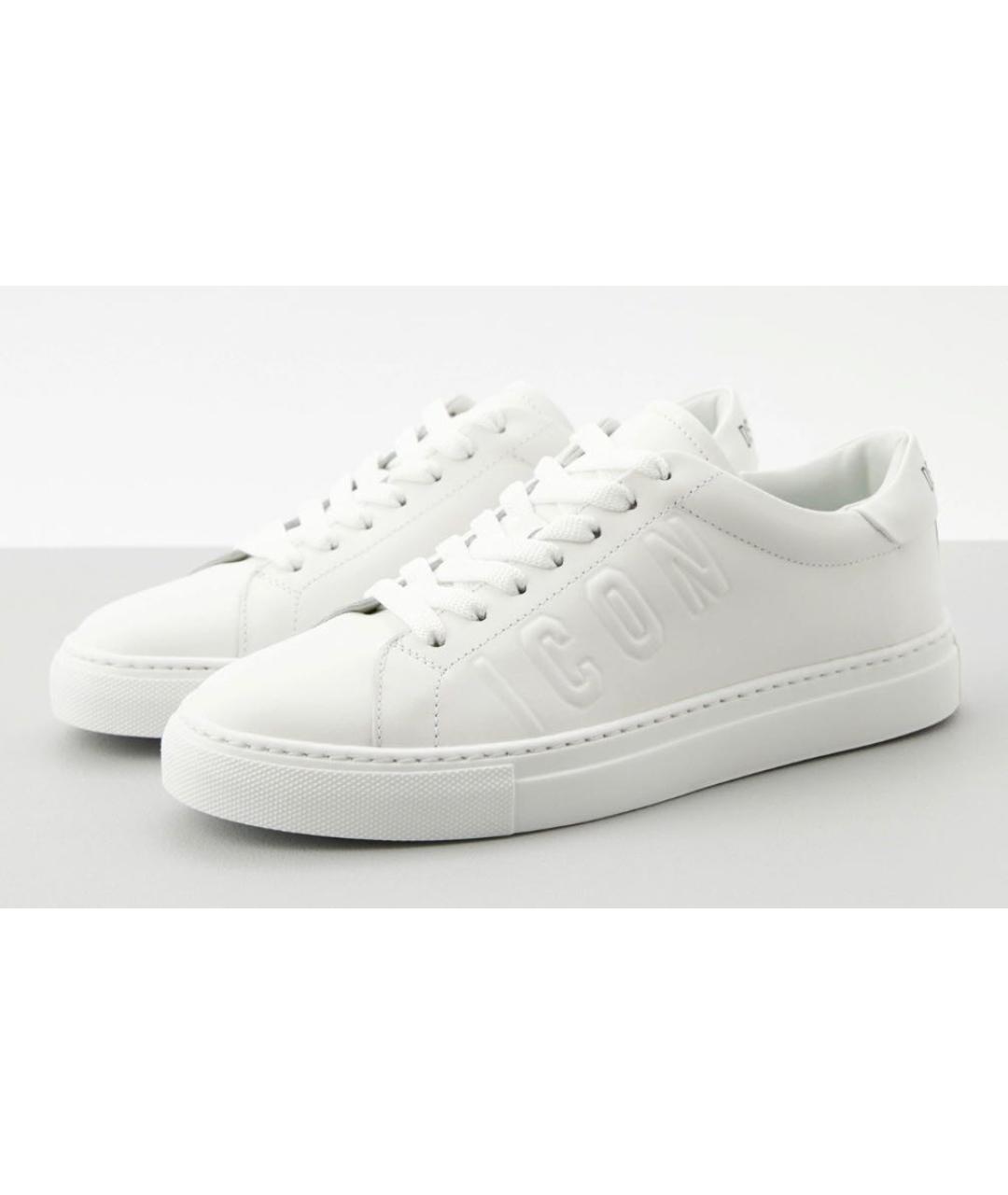 DSQUARED2 Белые кожаные кеды, фото 2