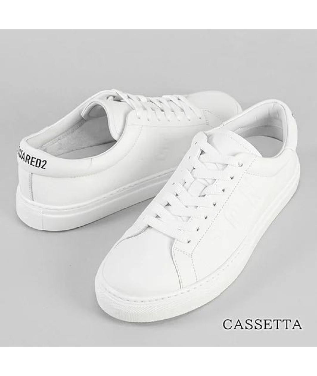 DSQUARED2 Белые кожаные кеды, фото 7