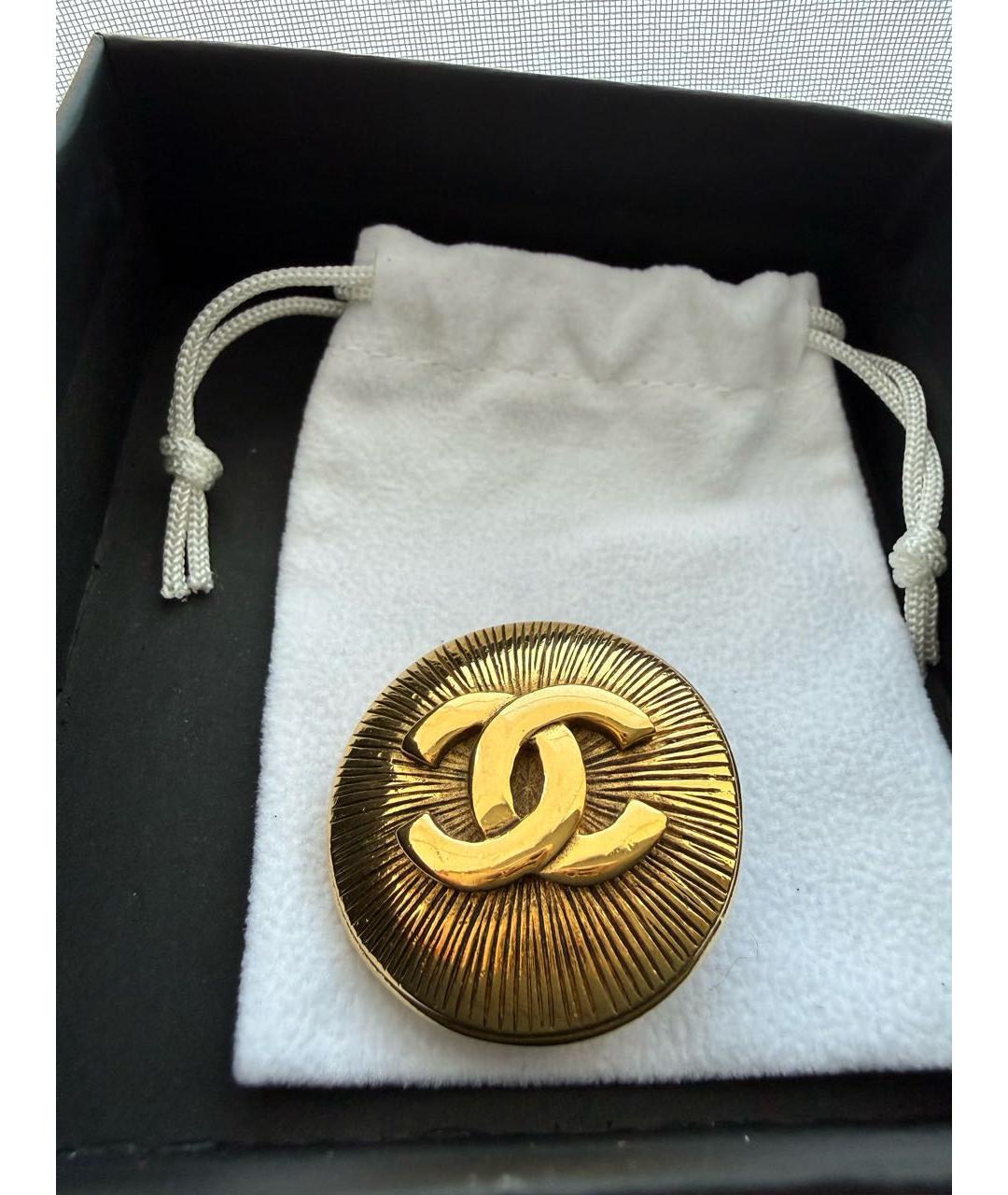 CHANEL Золотая металлическая булавка / брошь, фото 3