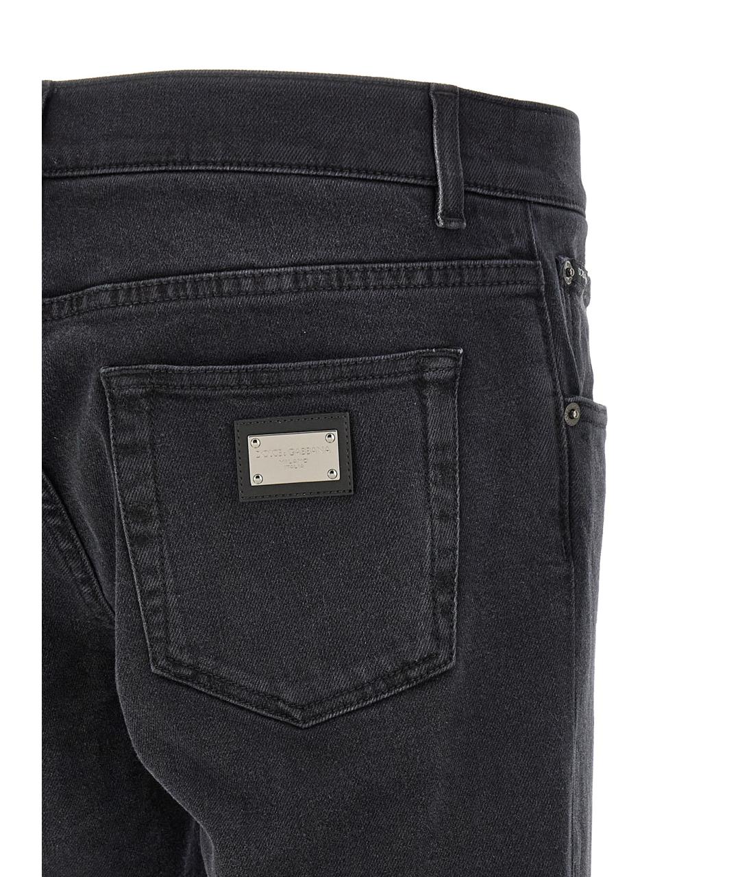 DOLCE&GABBANA Черные хлопковые джинсы, фото 4