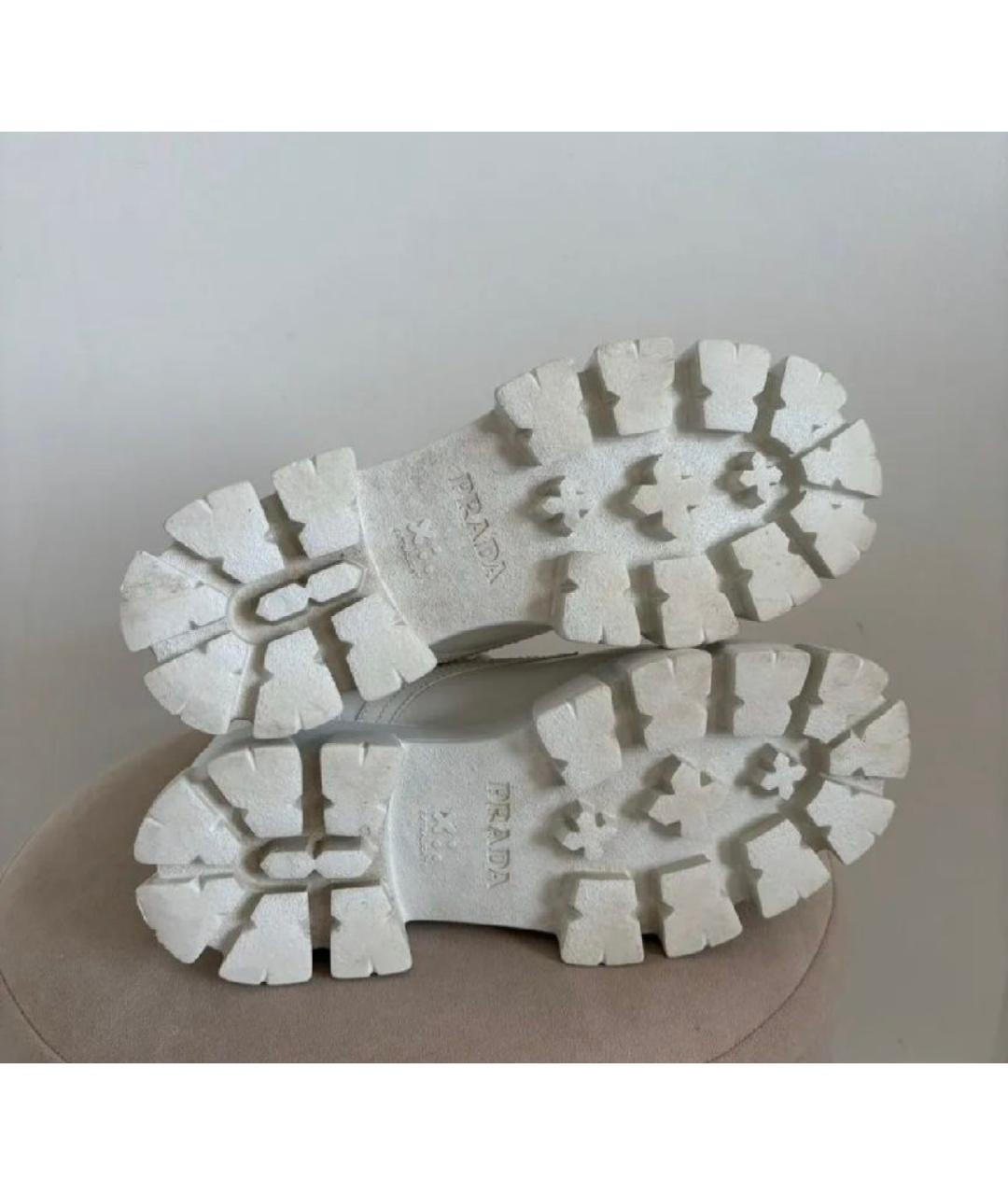 PRADA Белые кожаные ботинки, фото 5