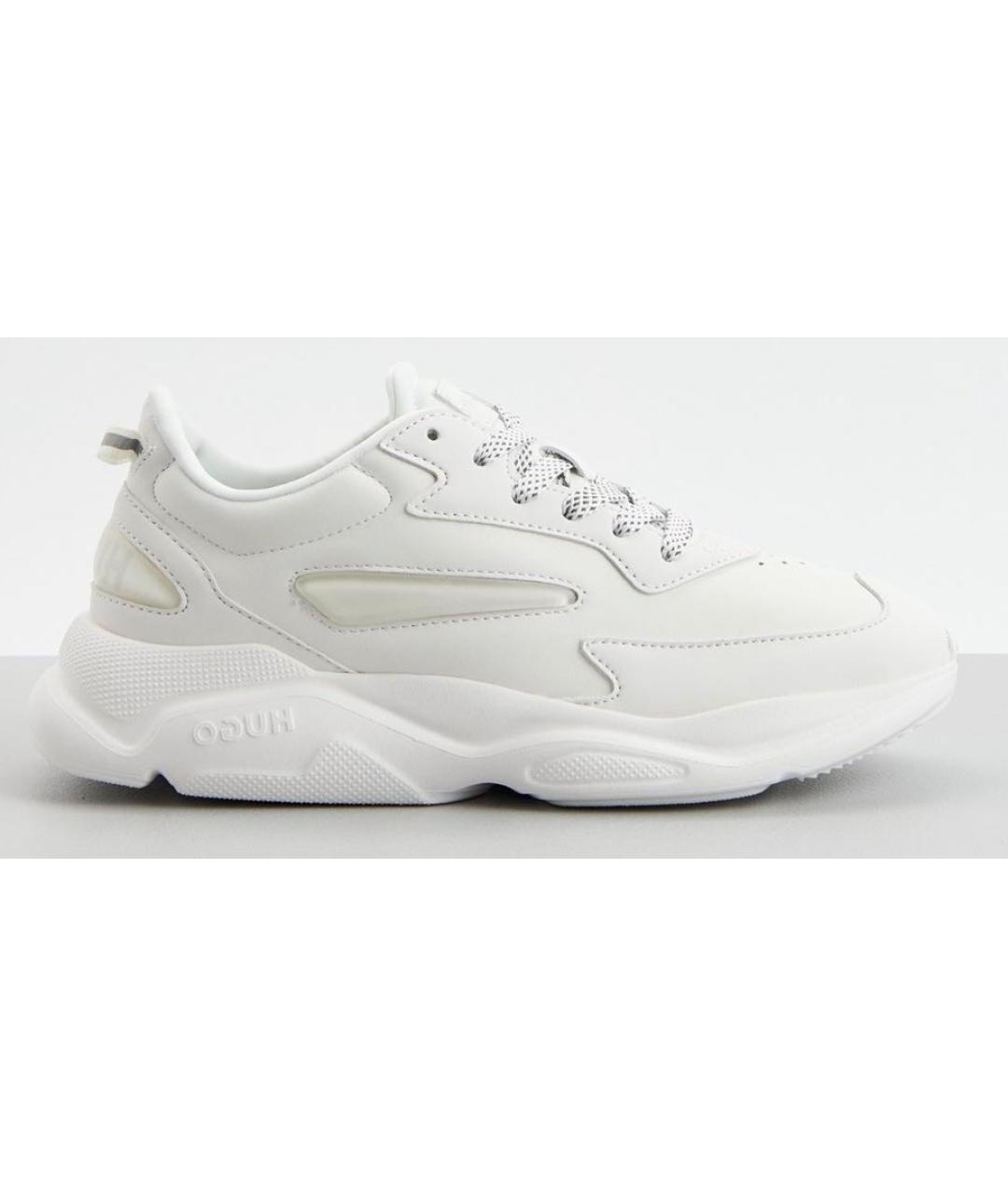 HUGO Белые кожаные низкие кроссовки / кеды, фото 9