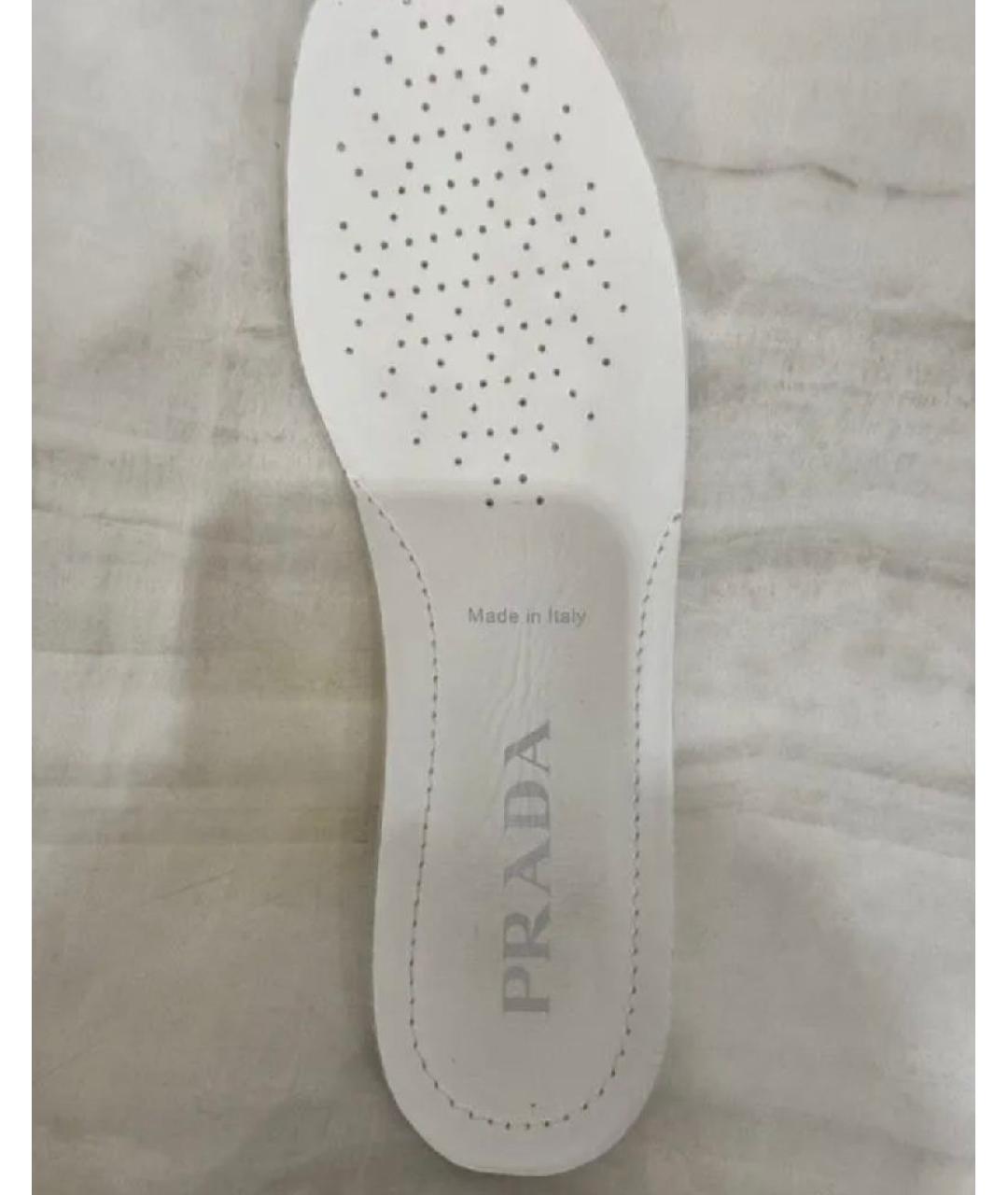 PRADA Белые кожаные ботинки, фото 7