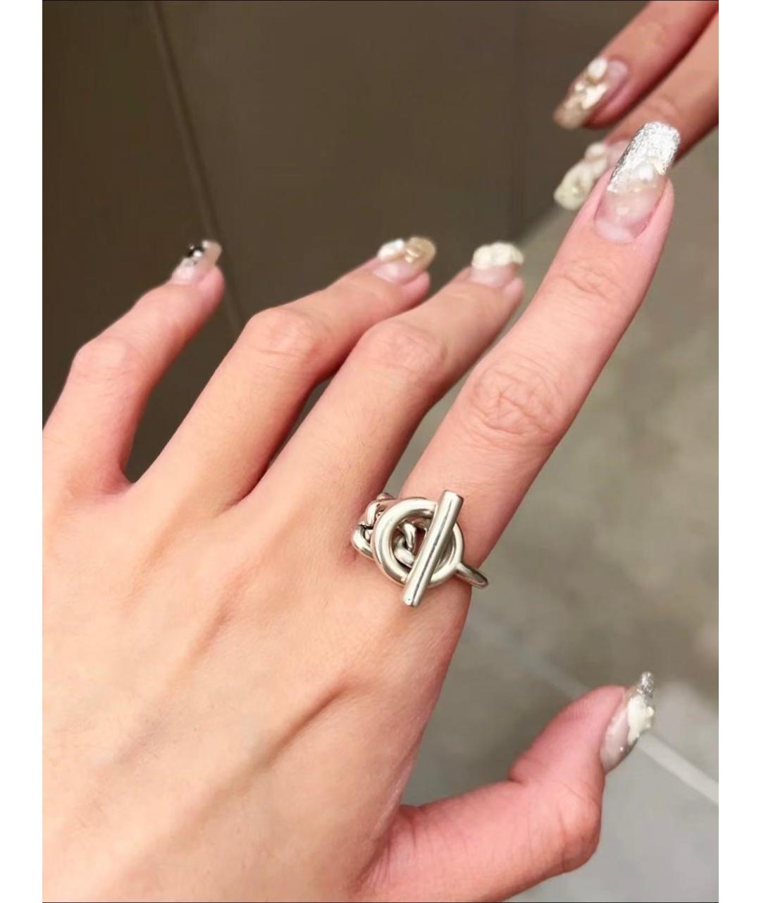 HERMES Серебряное серебряное кольцо, фото 8